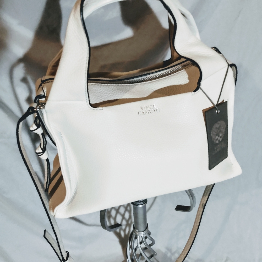 Vince Camuto pebbled leather satchel